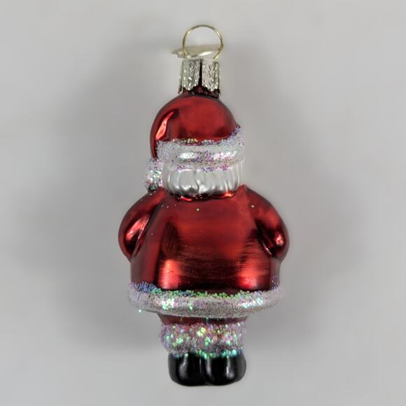 Handblown Glass Old World Christmas Santa Ornament 2.75″ Hand‑Painted Glitter - Picture 2 of 4